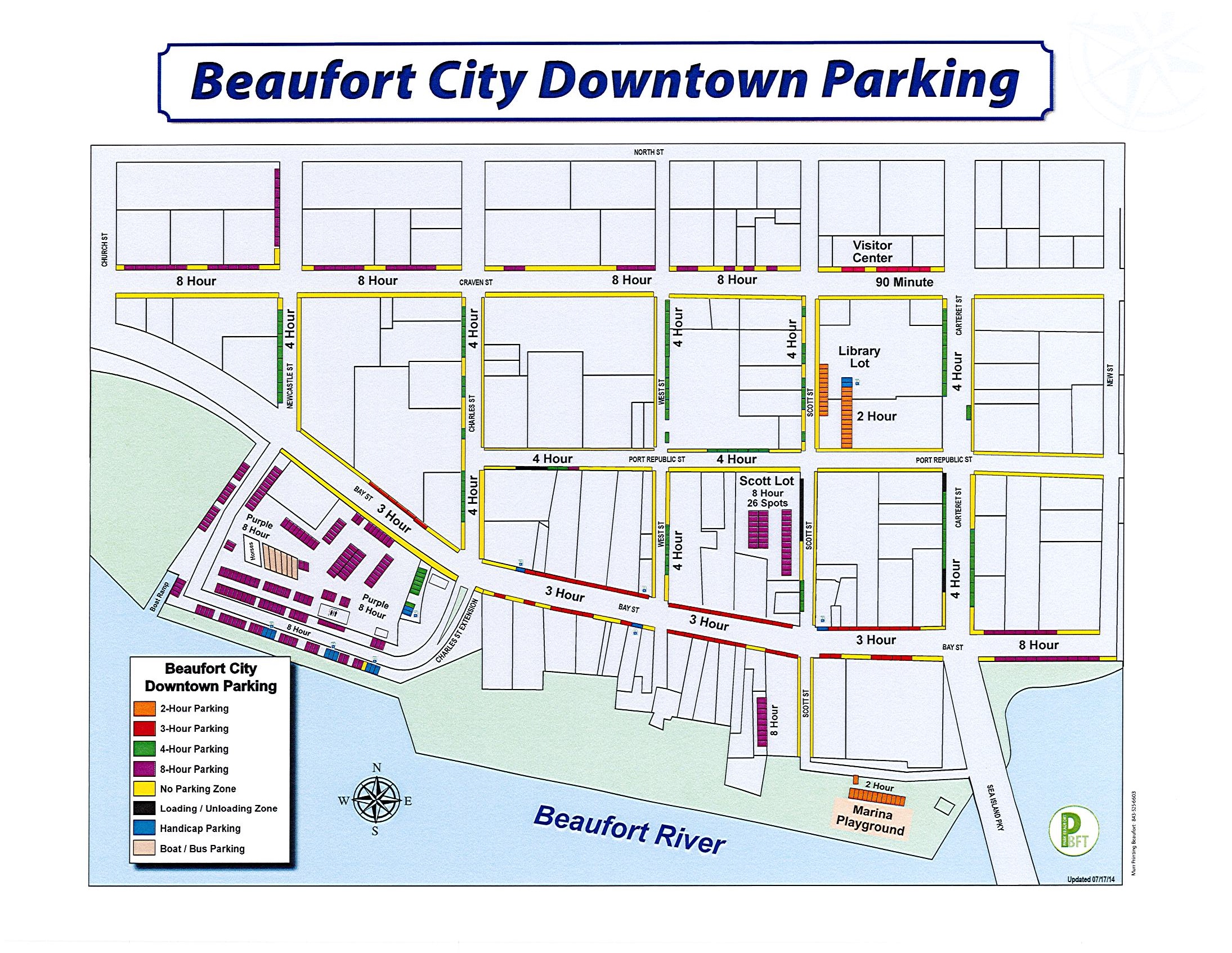 Downtown Beaufort Parking Map Explore Beaufort SC
