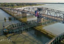 Beaufort’s Woods Memorial Bridge hosts enormous flag for holiday Beaufort's Woods Memorial Bridge hosts enormous flag for holiday