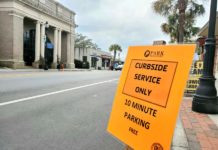 Free parking spaces dedicated to curbside pickup in downtown Beaufort Free parking spaces dedicated to curbside pickup in downtown