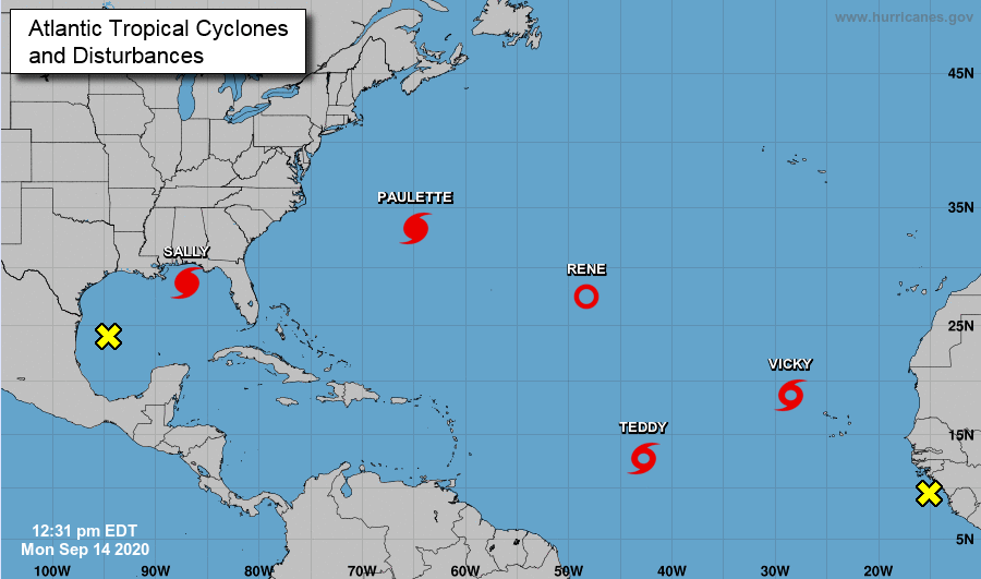 There are currently five named storms in the Atlantic
