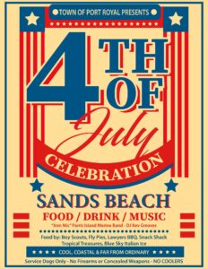 4th of July festivities, fireworks at Sands Beach in Port Royal