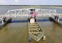 Beaufort’s Woods Memorial Bridge hosts flag for 4th of July holiday Beaufort’s Woods Memorial Bridge hosts flag for 4th of July holiday