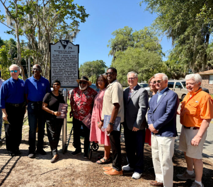 washingtonstreetCityofBeaufortSC Washington Street Park Ribbon Cutting, installation of Historic Marker